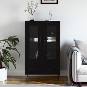 VidaXL Buffet haut noir 69,5x31x115 cm bois d'ingénierie Noir