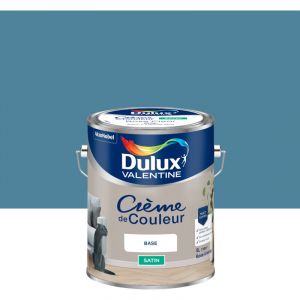Image de Dulux Valentine Crème de Couleur - Peinture multi-supports intérieure - Satin Bleu Canard 5 L