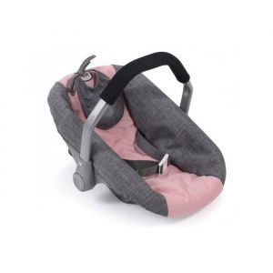Bayer Chic Cosy Pour Poupee Jusqu'a 50 Cm, Rose Et Gris - Siege Auto, Porte Poupon - Avec Ceinture - Accessoire - Set Jouet Fille + Carte