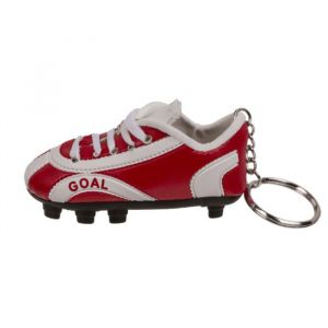 SANS Porte cl&eacute;s crampon de football simili cuir - coloris rouge