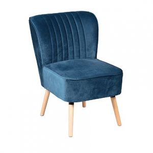 M&S Fauteuil 58x64x80 cm en tissu bleu - BAYO