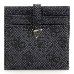 Guess Porte-cartes gris fonc&eacute; noir pour femme - Eco Erica Tab Card Case Coal Logo 288145