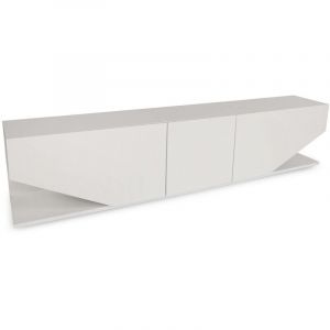 Cotecosy Meuble TV Trapezium Bois Blanc