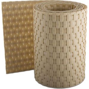Bande brise vue en résine tressée pour clôture rigide 19 x 255 cm Beige