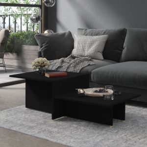 VidaXL Table basse Noir 111,5x50x33 cm Aggloméré