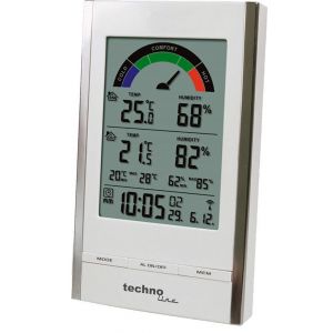 Technoline WS 9480 Thermomètre radio piloté Blanc/chrome