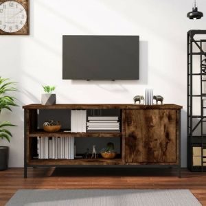 VidaXL Meuble TV chêne fumé 100x40x45 cm bois d'ingénierie 826302