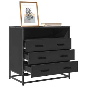 Image de VidaXL Commode noir 70x41x70 cm bois d'ing&eacute;nierie