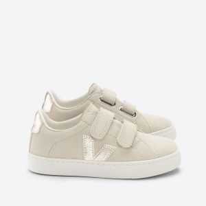 Veja Baskets basses Esplar cuir su&eacute;d&eacute; Beige - Couleur Beige - Taille 28