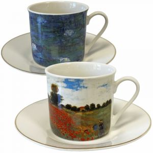 Enesco Coffret de Tasses et sous-tasses en c&eacute;ramique Claude Monet