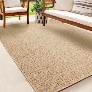 Tapis ext&eacute;rieur en jute Look &agrave; motif de Arc-en-ciel Look| 240x340 | pour le jardin ou terrasse