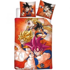 Aymax Dragon Ball Z - Parure de Lit Enfant Manga, Housse de couette 140x200 cm, une Taie d’oreiller 63x63 cm