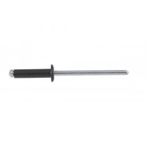 Degometal Rivets alx noirs 9005 tête ronde standard 4,8x10mm plage de serrage 3-5mm perçage 5mm blister de 50 pièces