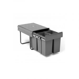 Idmarket Poubelle de tri sélectif encastrable 3 compartiments amovibles 1x15L et 2x8L