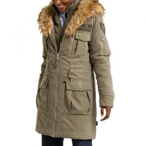 Schott Parka army badgée à capuche Vert - Couleur Vert - Taille XS