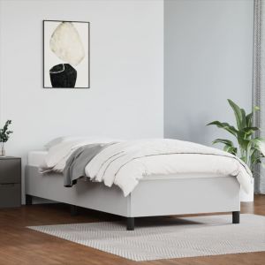 VidaXL Cadre de lit Blanc 100x200 cm Similicuir Blanc
