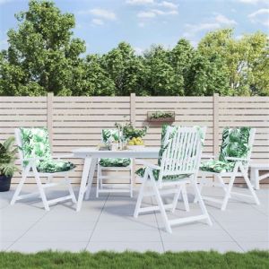VidaXL Coussins de chaise à dossier bas lot de 4 modèle de feuille