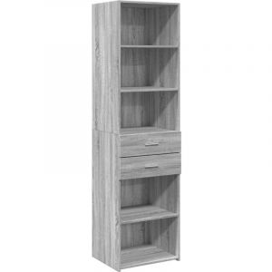 VidaXL Buffet haut sonoma gris 50x42,5x185 cm bois d'ingénierie, buffet, placard, armoire latérale, armoire, armoire de rangement, armoire haute