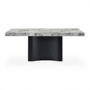 Malya - Table à manger effet marbre gris