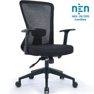 Goliving Ergonomic Office Chair - Chaise de bureau - r&eacute;glable - sur roulettes - pour adultes - NEN-1335 - noir