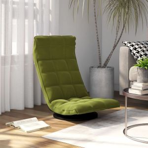 VidaXL Chaise de sol pivotante Vert clair Velours