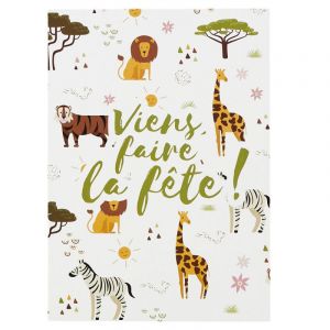 Image de Lot de 6 Cartes d'Invitation "Savane" Blanc Prix