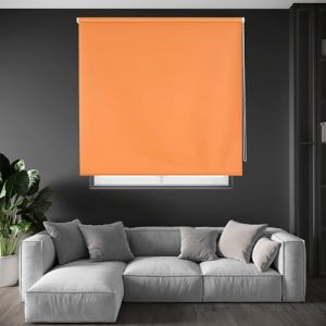 Blindecor Draco Store Enrouleur Opaque - Orange, 140 x 230 cm (largeur x hauteur) | Taille du tissu 137 x 225 cm | Stores thermiques occultants