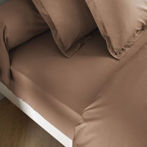Someo Drap housse coton percale bonnet 30 cm Dune 90x190