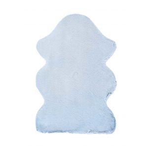 Atticgo - Tapis shaggy uni lavable en machine fox Bleu Ciel 60x90 cm