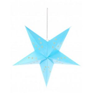Suspension lanterne étoile bleu glacier (60 cm)
