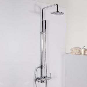 Steinberg Série 100 Ensemble de douche pour montage en saillie avec mitigeur monocommande, douchette/pluie-main, chromé - 1002760