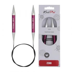 Knitpro Zing &agrave; Tricoter circulaires Fixes, Aluminium, Multicolore, 80 cm X 12,00 mm