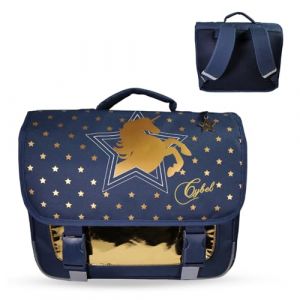 Bagtrotter - Cybel - Cartable 38cm - Marine - 2 Compartiments - 1 Poche Sous Rabat - 1 Poche Bouteille - Bretelles...
