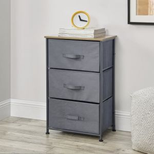 Commode meuble de rangement avec 3 tiroirs en non-tissé 73 x 45 x 30 cm [pro.tec]