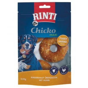 Rinti 3x50g Chicko Maxi Grands anneaux à mâcher - Friandises pour chien