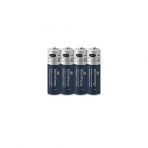 MediaRange Lot de 4 Piles Rechargeables USB-C Li-ION Mignon AA I 1,5 V I 1400 mAh