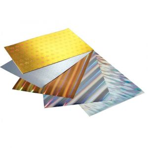 Folia Feuilles de papier carton holographique - 230g - 25x35 cm - Lot de 5