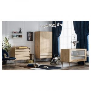 Image de VOX Chambre complète lit bébé - commode 4 tiroirs - armoire Bosque Bois
