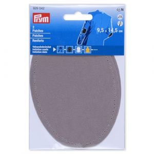 Prym 929042 Ecusson Su&eacute;dine Thermocollant 9,5x14,5cm Gris Clair