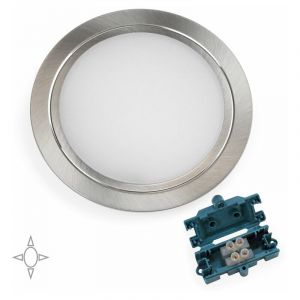 Image de Emuca Spot LED à encastrer - lumière blanc naturel - diamètre 84 mm - nickel satiné