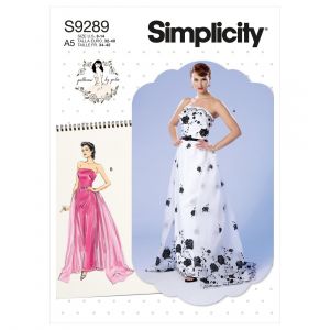 Simplicity Patron 9289 - Robe bustier avec jupe détachable et ceinture du 34 au 50 (FR) S9289.A5 -
