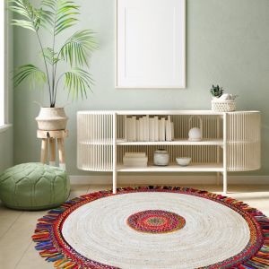 Tapis rond 120x120 rond multicolore