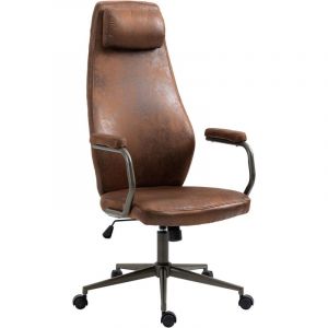 CLP Fauteuil de Bureau Pocatello en similicuir Pi&egrave;tement en M&eacute;tal Ajustable Pivotant, Cognac