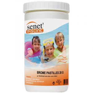 Senet'piscine Brome en pastilles de 20g - Pot de 1 kg.