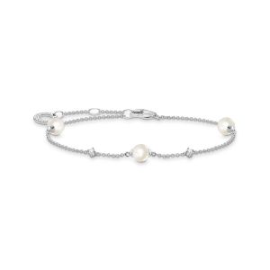 Image de Thomas Sabo Bracelet perles avec pierres blanches argent Argent sterling 925 Gris