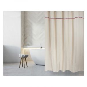 MSV Rideau de douche Fran&ccedil;ais Coton 180x200cm ELEGANCE Beige