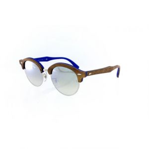 Image de Ray-Ban Ray Ban Clubround wood Homme Sunglasses Verres: Gris, Monture: Marron - RB4246M 12179U 51-19