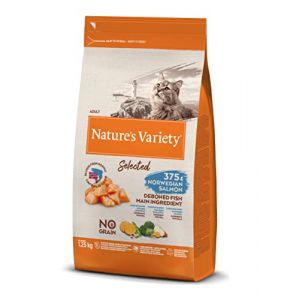 Nature's Variety Selected - Croquettes pour Chats Adultes - Sans céréales - au Saumon norvégien sans arêtes - 1,25kg