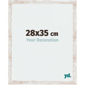Yd. - Your Decoration - 28x35 cm - Cadres Photo en mdf Avec Verre acrylique - Anti-Reflet - Excellente Qualit&eacute; - White Wash - Cadre Decoration Murale
