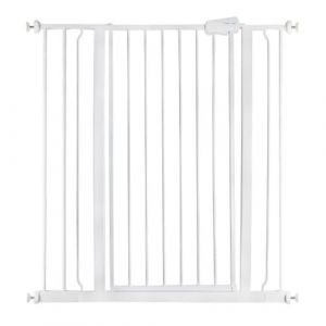 Safetots Barrière De Sécurité Métal Extra Haute À Fixation Par Pression, Barrière D'escalier Pour Bébé, 94,3cm - 101,9cm, Hauteur De 104cm, Couleur Blanc